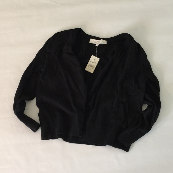 LOFT Black 3/4 Sleeve Cardigan - Picture 1 of 1